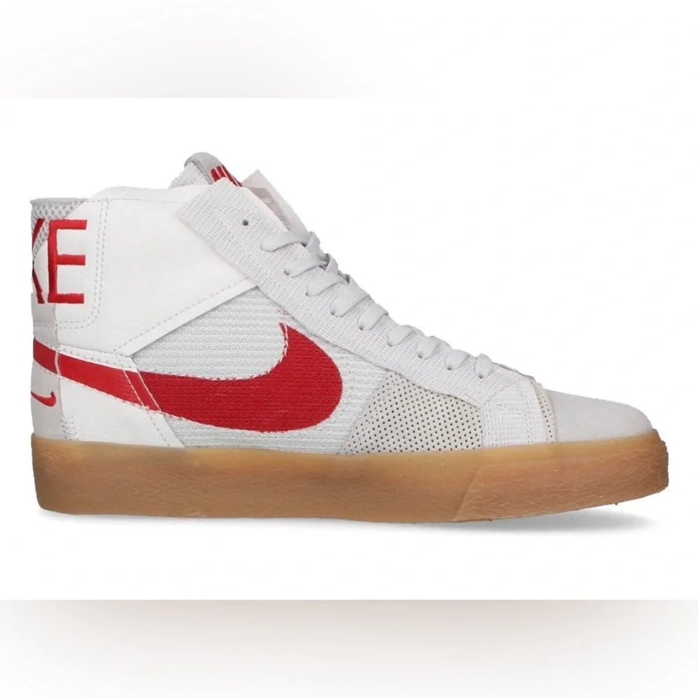 Nike SB Zoom Blazer Mid Premium Deconstructed Platinum University Red Gum Men 9